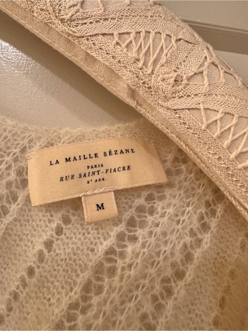 Sezane Ivory Wrap Mohair Sweater - Coeur Jumper in Ecru - Picture 9 of 9